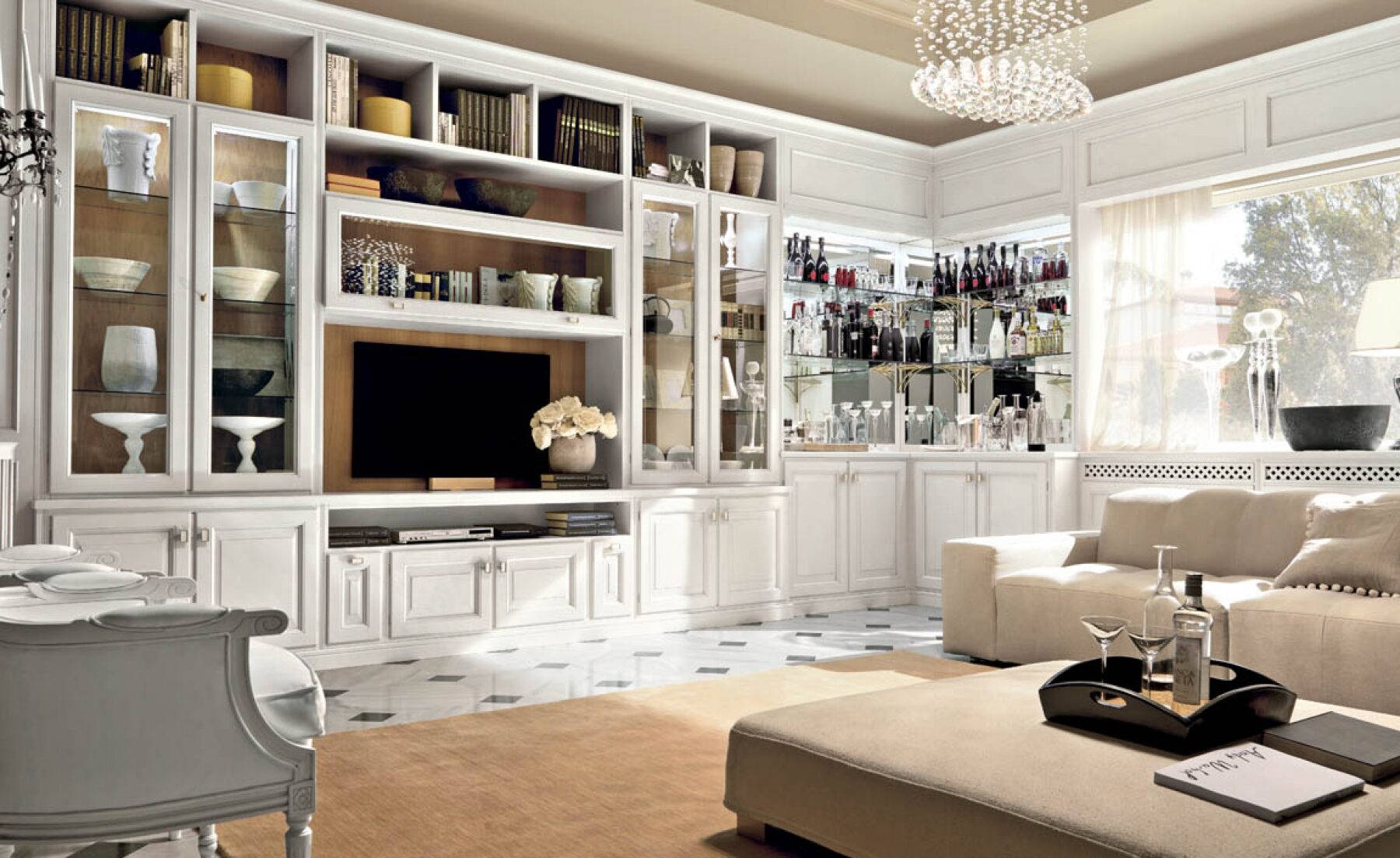 Mobili per zona giorno classico di lusso su misura, design Martini Verona