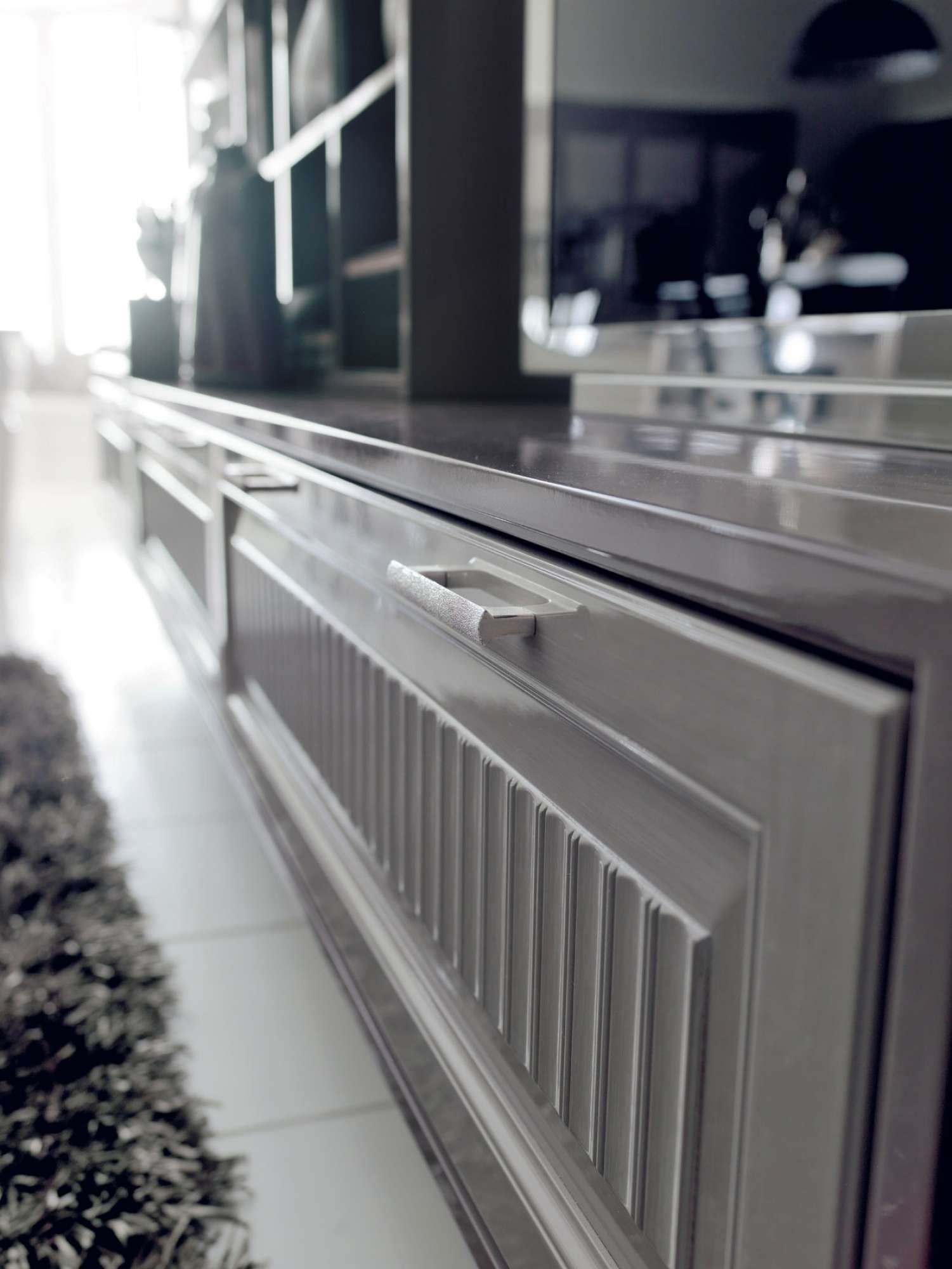 Mobili per zona giorno classico di lusso su misura, dettaglio mobile, design Martini Verona