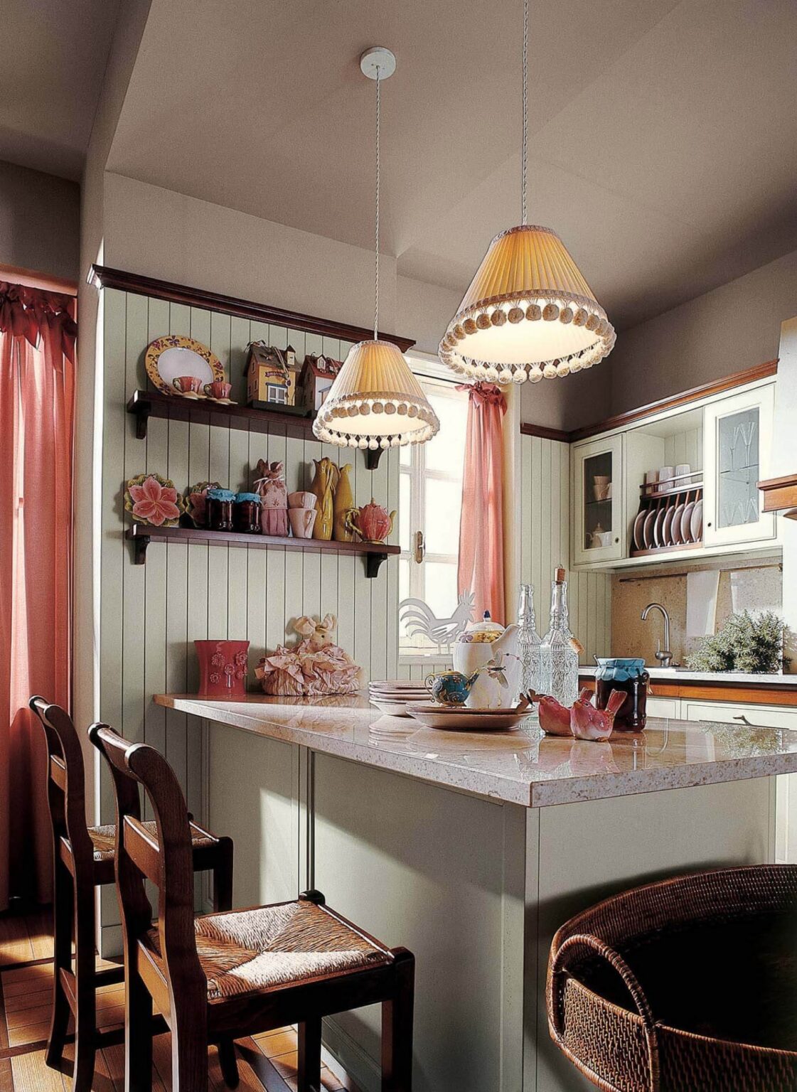 Cucina su misura azzurra in ciliegio, design Martini Verona