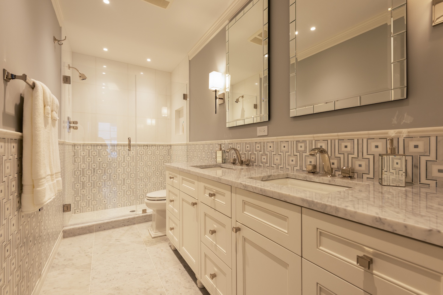 Bagno su misura realizzato da Martini Verona per residenza privata a Chicago