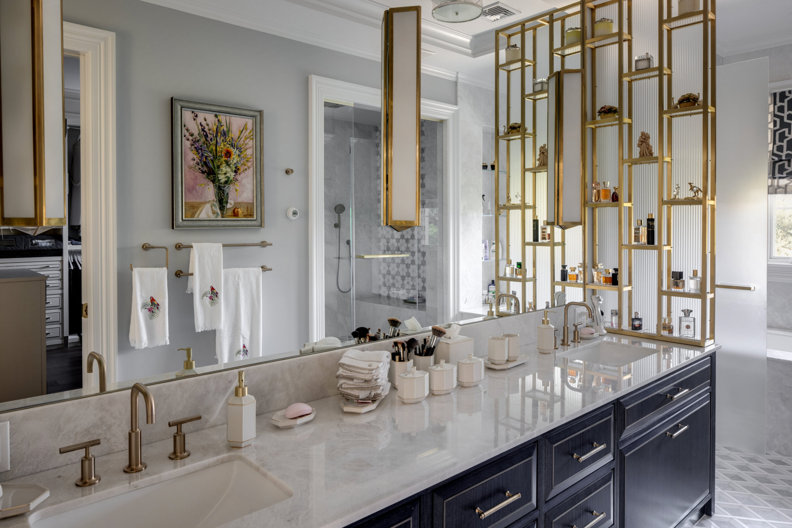 Bagno su misura realizzato da Martini Verona all’interno di un progetto di arredamento completo a Chicago, USA