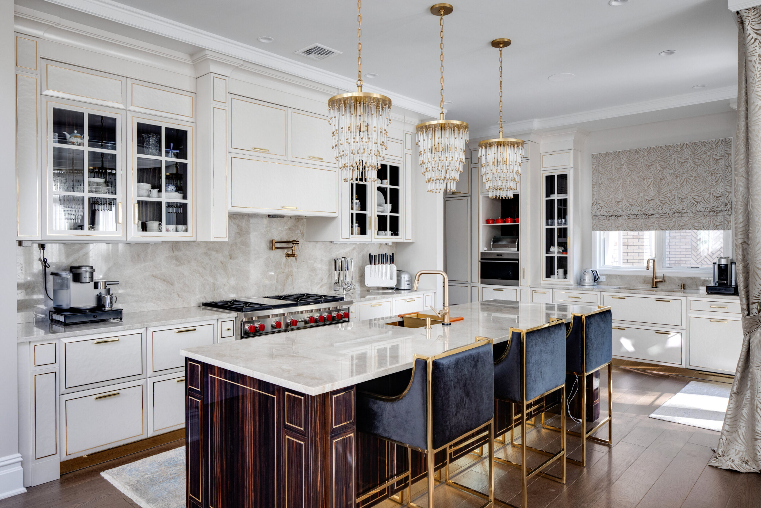 Cucina su misura realizzata da Martini Verona all’interno di un progetto di arredamento completo a Chicago, USA