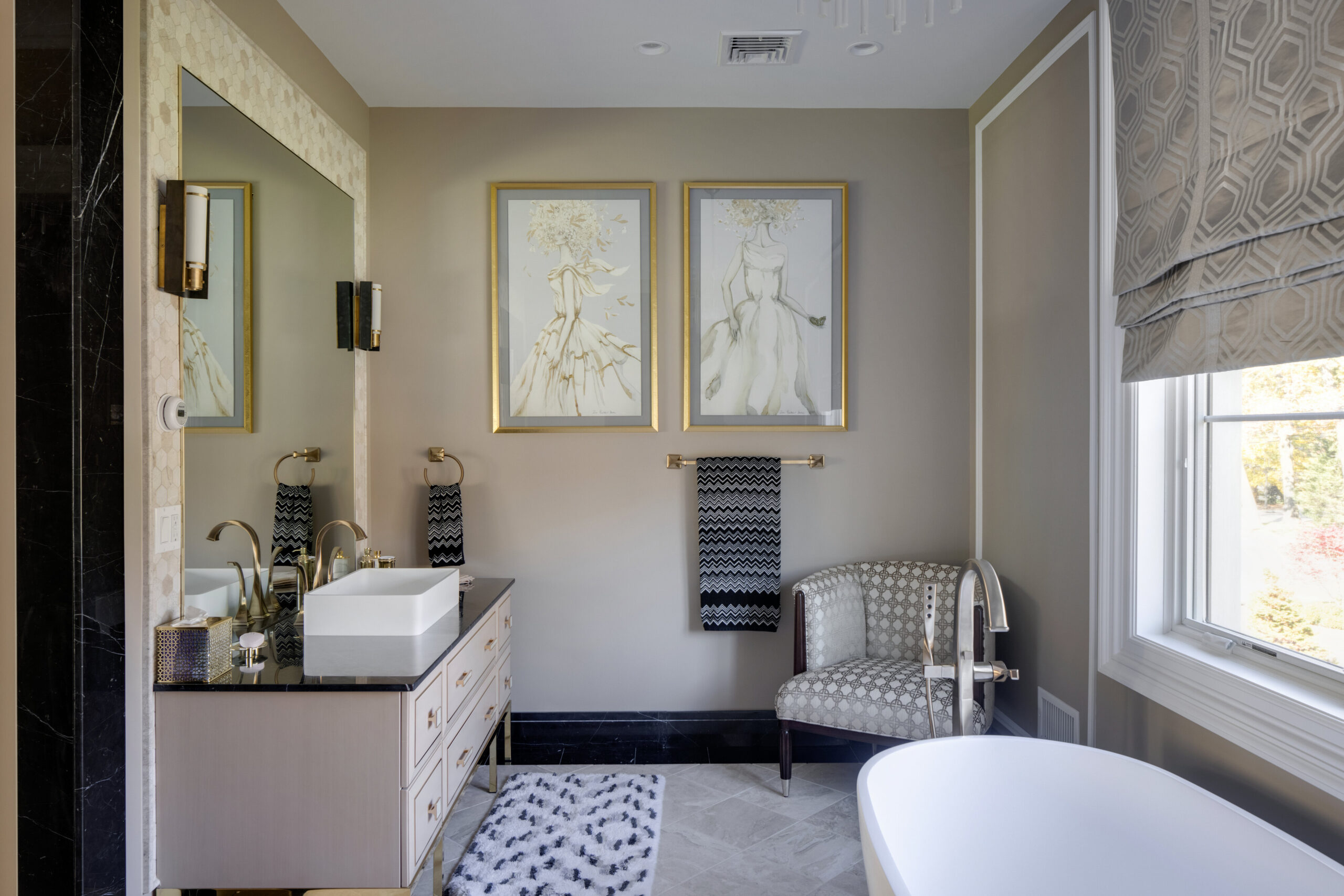 Bagno su misura realizzato da Martini Verona all’interno di un progetto di arredamento completo a Chicago, USA