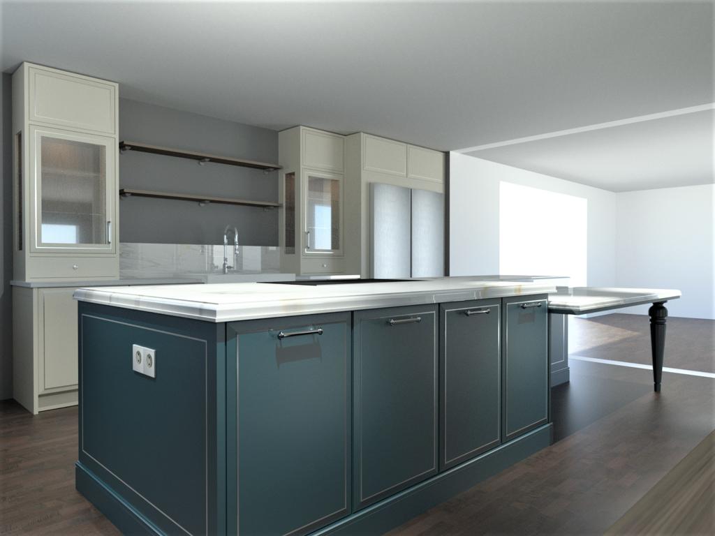 Cucina su misura con isola centrale a Caprino Veronese, Verona realizzata da Martini Verona