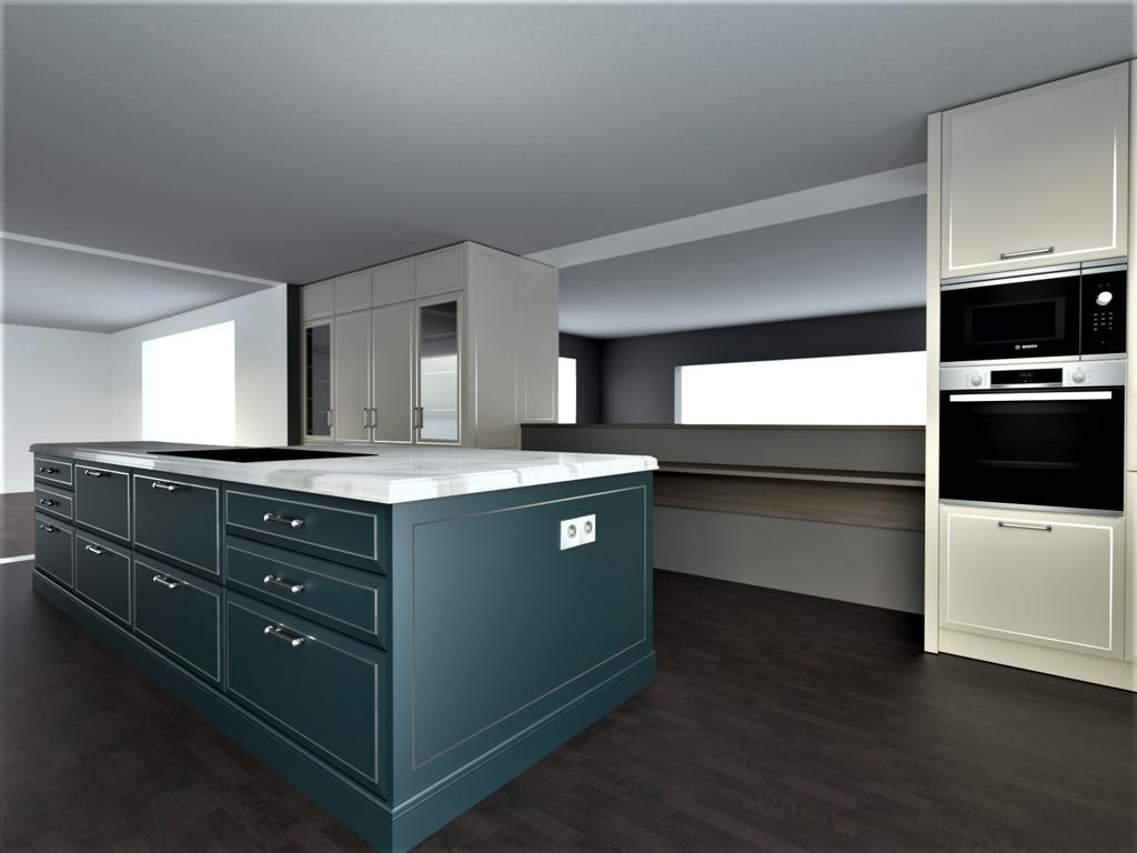 Cucina su misura con isola centrale a Caprino Veronese realizzata da Martini Verona