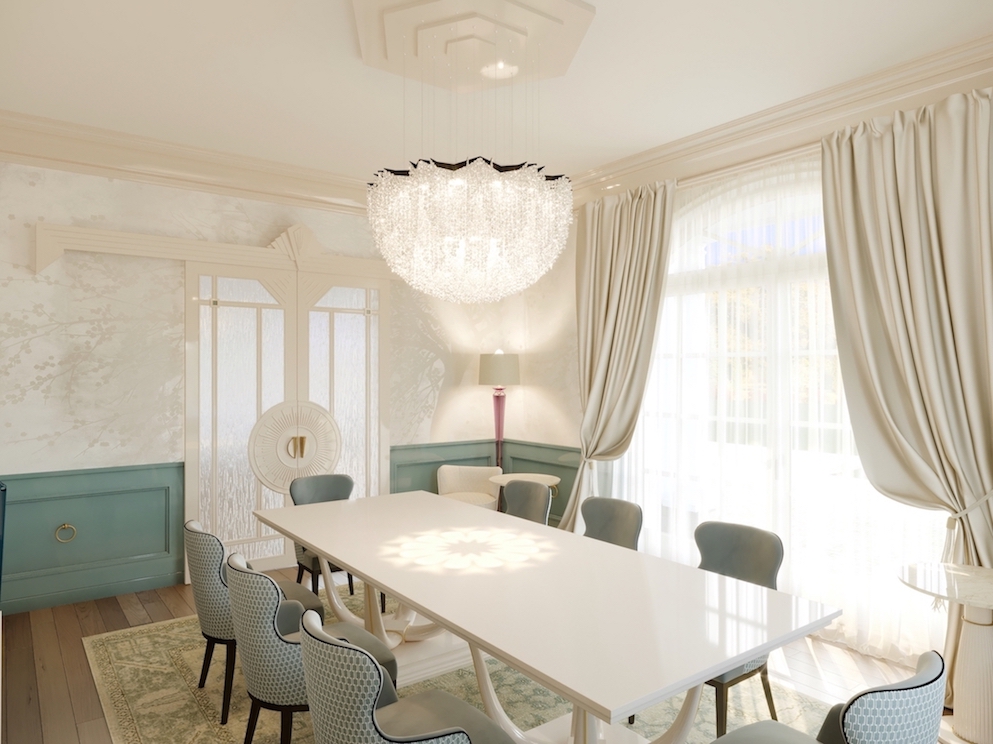 Arredamento su misura a Ginevra realizzato da Martini Verona per sala da pranzo elegante